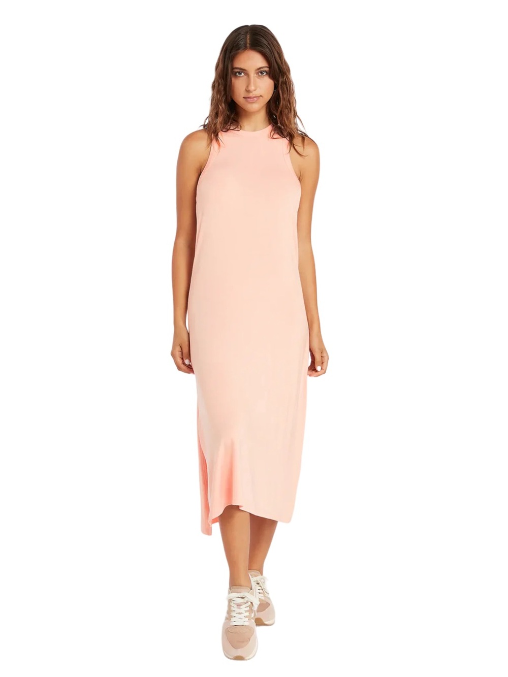 VOLCOM 🌊 Sleeveless Midi Tank Dress in Blush Pink